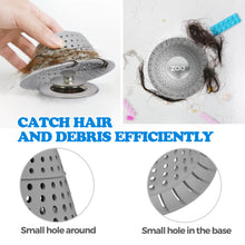 Load image into Gallery viewer, zaa Bathtub Drain Hair Catcher, Silicone Collapsible 1 Pack Drain Protector for Pop-Up and Regular Drains of Shower, Bathtub, Tub, Bathroom, Sink