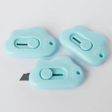 Load image into Gallery viewer, Zaa 3Pack Box Cutter Cloud Shaped Mini Utility Knives Retractable Letter Opener Envelope Slitter Package Opener Paper Cutters with Keychain Hole DIY Projects