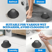 Load image into Gallery viewer, zaa Bathtub Drain Hair Catcher, 2 Pack Silicone Collapsible Bathtub Drain Cover Hair Catcher & Protector for Pop-Up & Regular Drains of Shower, Bathtub, Tub, Bathroom, Sink, Black Black