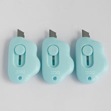 Load image into Gallery viewer, Zaa 3Pack Box Cutter Cloud Shaped Mini Utility Knives Retractable Letter Opener Envelope Slitter Package Opener Paper Cutters with Keychain Hole DIY Projects