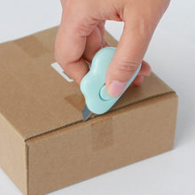 Load image into Gallery viewer, Zaa 3Pack Box Cutter Cloud Shaped Mini Utility Knives Retractable Letter Opener Envelope Slitter Package Opener Paper Cutters with Keychain Hole DIY Projects