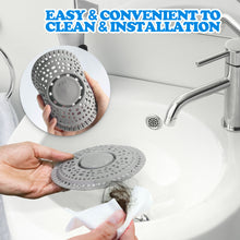 Load image into Gallery viewer, zaa Shower Drain Hair Catcher, 2 Pack Premium Silicone Drain Protector & Shower Drain Cover for Regular Drains of Shower Room, Bathroom, Sink, Gray