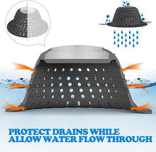 Load image into Gallery viewer, zaa Bathtub Drain Hair Catcher, 2 Pack Silicone Collapsible Bathtub Drain Cover Hair Catcher & Protector for Pop-Up & Regular Drains of Shower, Bathtub, Tub, Bathroom, Sink, Black Black