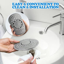 Load image into Gallery viewer, zaa Shower Drain Hair Catcher, Premium Silicone Drain Protector & Shower Drain Cover for Regular Drains of Shower Room, Bathroom, Sink, Gray