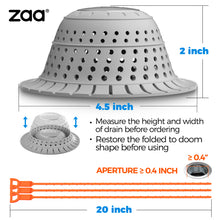 Load image into Gallery viewer, zaa 5 Pcs Bathtub&Shower Drain Hair Catcher, 2 Pack Silicone Collapsible Drain Protector with 3 Drain Clog Remover,for Pop-Up and Regular Drains of Tub, Shower, Bathroom