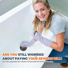 Load image into Gallery viewer, zaa Bathtub Drain Hair Catcher, 2 Pack Silicone Collapsible Bathtub Drain Cover Hair Catcher & Protector for Pop-Up & Regular Drains of Shower, Bathtub, Tub, Bathroom, Sink, Black Black