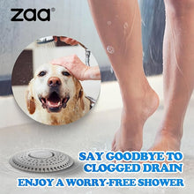 Load image into Gallery viewer, zaa Shower Drain Hair Catcher, Premium Silicone Drain Protector & Shower Drain Cover for Regular Drains of Shower Room, Bathroom, Sink, Gray