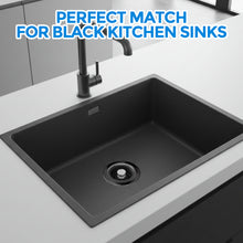 Load image into Gallery viewer, Sink Drain Strainer - Brushed Black Kitchen Sink Stopper, 3 in 1 Stainless Steel Pop-Up Drain Plug with Anti-Clog Basket, Matte Black Cover Fits Standard 3-1/2" Kitchen Sink Drains