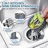 Load image into Gallery viewer, zaa Upgraded 3in1 Kitchen Sink Drain Strainer and Sink Stopper, Stainless Steel Kitchen Drain Plug &amp; Cover with Anti-Clogging Basket Strainer, Fit US Standard 3-1/2&#39;&#39; Sink Drain Hole, Silver
