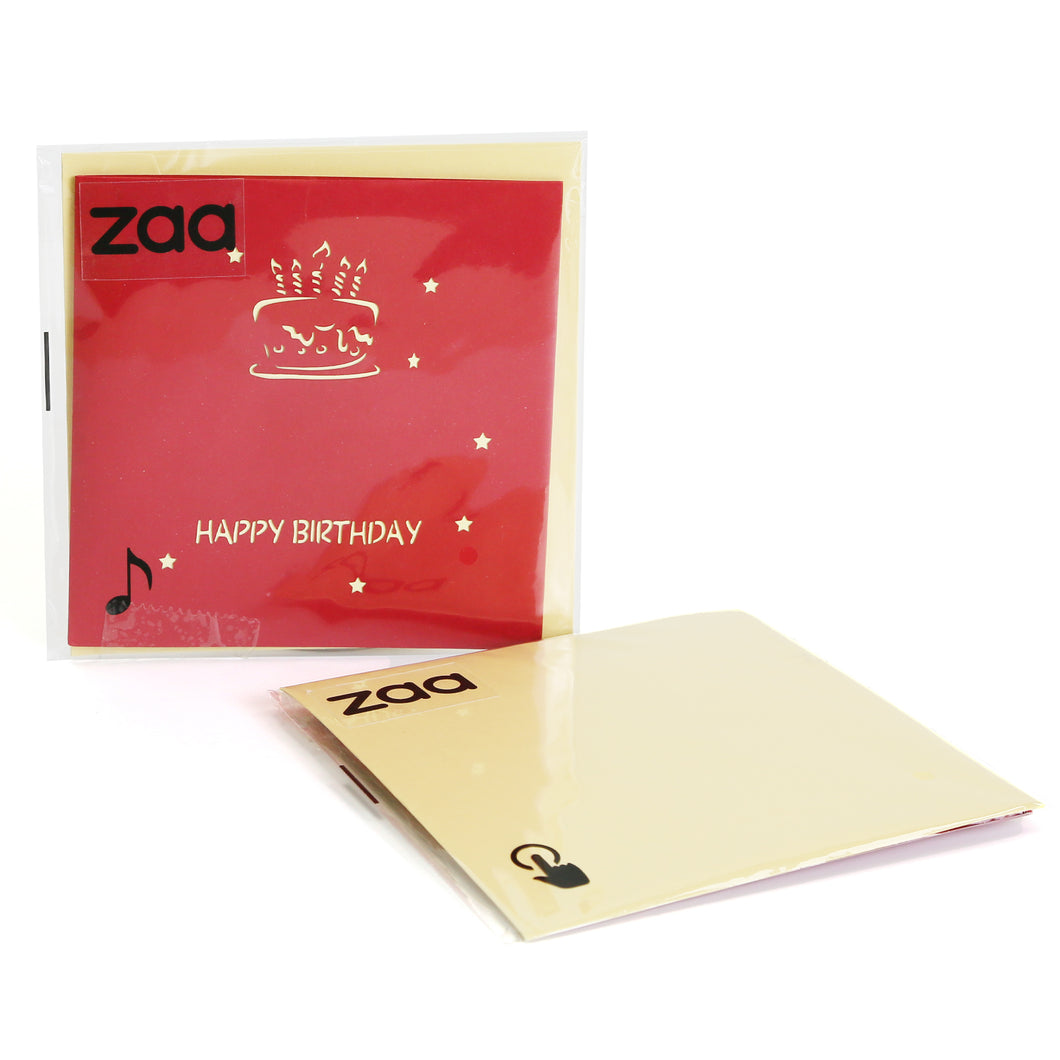 Birthday Cards with Music and Lights, 3D Pop Up Musical Light Up Happy Birthday Cake Greeting Card for Mom Wife Husband Him Her (3D Birthday Cake with Music, Pack of 1)