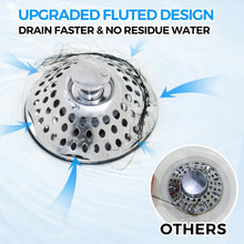 Load image into Gallery viewer, zaa Bathtub Drain Hair Catcher, 2in1 Bathtub Stopper &amp; Drain Strainer, Pop-up Bathtub Drain Plug Anti-Clogged Tub Stopper Cover with Detachable Filter, 304 Stainless Steel &amp; Brass for 1.46-2&quot; W Hole
