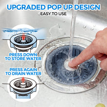 Load image into Gallery viewer, Sink Drain Strainer - Sink Stopper Kitchen Drain, 3 in 1 Kitchen Sink Drain Strainer with Anti-Clogging Basket, Kitchen Gadgets Clearance Sink Accessories, Fit US Standard 3-1/2'' Sink Hole, Silver
