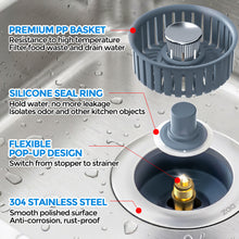 Load image into Gallery viewer, Sink Drain Strainer - Sink Stopper Kitchen Drain, 3 in 1 Kitchen Sink Drain Strainer with Anti-Clogging Basket, Kitchen Gadgets Clearance Sink Accessories, Fit US Standard 3-1/2'' Sink Hole, Silver
