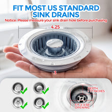 Load image into Gallery viewer, Sink Drain Strainer - Sink Stopper Kitchen Drain, 3 in 1 Kitchen Sink Drain Strainer with Anti-Clogging Basket, Kitchen Gadgets Clearance Sink Accessories, Fit US Standard 3-1/2'' Sink Hole, Silver

